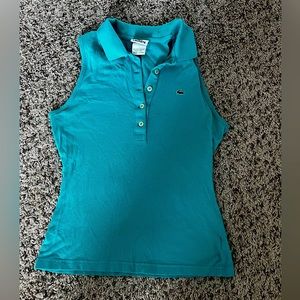 Lacoste (vintage**) women’s green sleeveless collared shirt